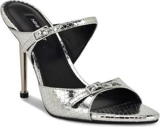 Nine West Reida Stiletto Sandal in Silver at Nordstrom, Size 9.5