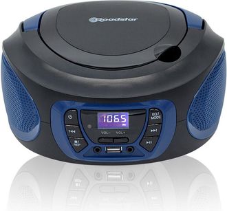Roadstar Cdr-365u/bl Radio Cd Player Port&aacute;til Digital Fm Pll, Reproductor Cd-mp3 Usb Stereo, Aux-in Toma Auriculares Negro/azul - Negro/azul - Roadstar