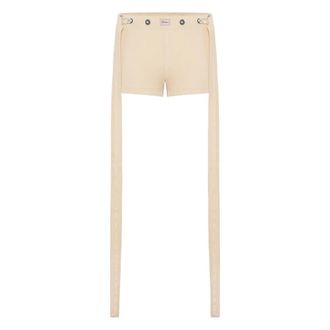 Jean Paul Gaultier Korte Broeken, Dames, Beige, XS, Ribgebreide Overall