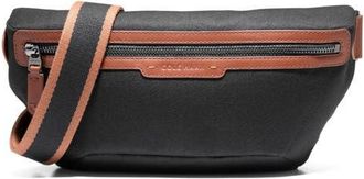 Cole Haan Judson Brushed Twill Crossbody Bag in Black/New British Tan at Nordstrom