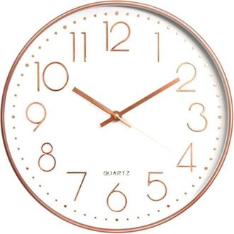 OEM Reloj De Pared Grande Y Silencioso De 30 Cm Para Decoraci&oacute;n De Cocina, Sala De Estar, Dormitorio Y Oficina (oro Rosa) - Crezuo