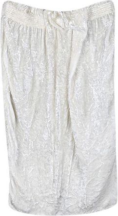 Victoria Beckham Ivory crushed velvet gathered skirt Size XS