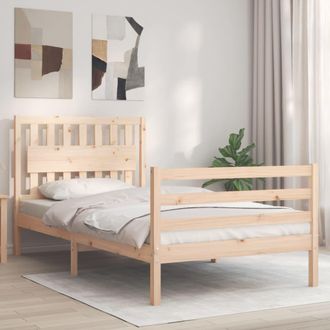 vidaXL Estructura De Cama Con Cabecero Madera Maciza 100x200 Cm Vidaxl