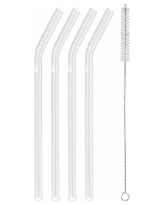 J.A. Henckels International Zwilling Sorrento 5Pc Bent Glass Straw Set