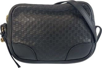 Gucci Black Microguccissima Leather Interlocking Shoulder Bag (Authentic Pre- Loved)