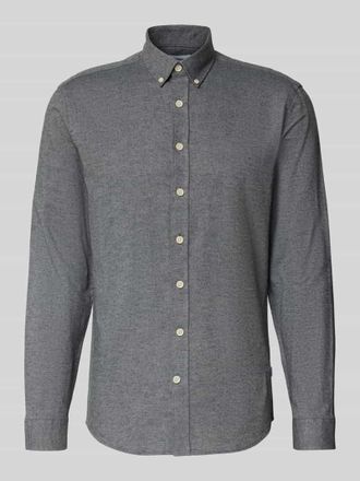 Lindbergh Lindbergh Freizeithemd mit Button-Down-Kragen in Mittelgrau, Größe XL