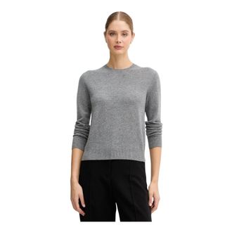 Benetton Trui met ronde hals van kasjmier - Dames - Cashmere truien - Grijs - S - Kasjmier - Truien & Vesten