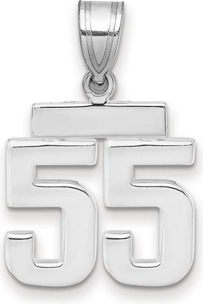 Diamond2Deal 14k White Gold Small Polished Number 55 Charm Pendant