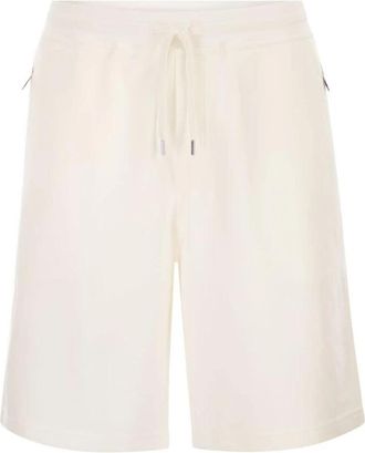 Brunello Cucinelli Shorts met trekkoord Taille - Heren - Korte Broeken - Wit - L - Katoen - Korte Broeken