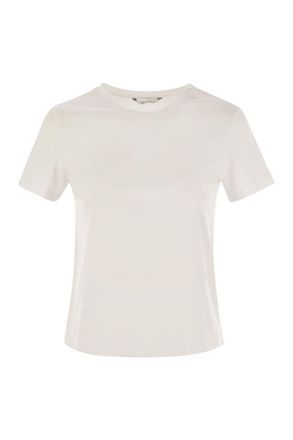 Max Mara Womens Nerina - Basic Cotton T-shirt - Light Grey - Size Small