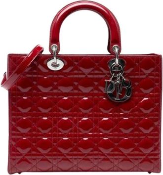 Dior Pre-owned Handbags, female, Red, Size: ONE SIZE Pre-owned Leather Handbag