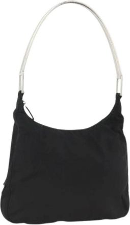 Prada Pre-owned Shoulder Bags, female, Black, Size: ONE SIZE Pre-owned Nylon Shoulder Bag
