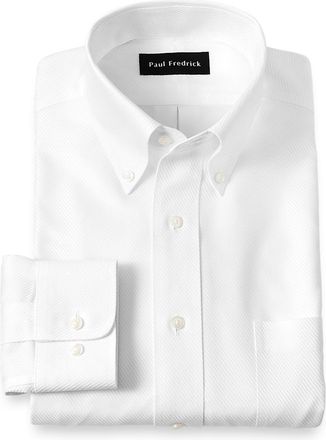 Paul Fredrick Non-iron Cotton Twill Button Down Collar Dress Shirt