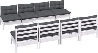 vidaXL Muebles De Jard&iacute;n 9 Pzas Con Cojines Madera Maciza De Pino Vidaxl