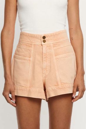 Kivari Cameron Denim Shorts In Peach