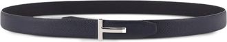 Tom Ford Slim Textured Leather Belt With Horizontal T Buckle