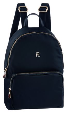 Tommy Hilfiger Cityrucksack TOMMY HILFIGER POPPY NEW BACKPACK, Damen, Gr. B/H/T: 26cm x 36cm x 13cm, navy, Polyester, unifarben, Basic, Rucks&auml;cke Cityrucksack, in de