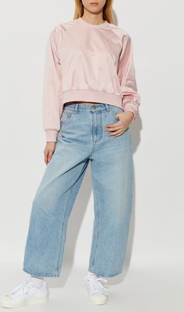 adidas Loose-fit Satin Blouse, Womens, Pink