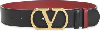 Valentino Garavani Reversible VLogo Riem - Dames - Riemen - Zwart - 75 CM - Leer - Accessoires