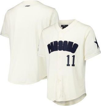 Pro Standard Mens Pro Standard Micah Parsons Cream Dallas Cowboys Name & Number Triple Tonal Button-Up Baseball Jersey at Nordstrom, Size X-Large