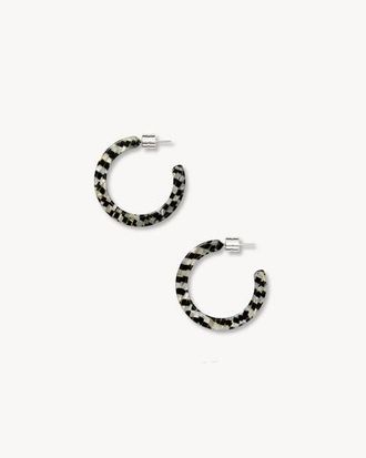 Machete Jewelry Mini Hoops in Perle Noir at Nordstrom