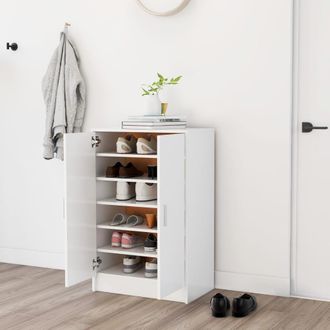 vidaXL Vidaxl - Mueble Zapatero De Madera Contrachapada Blanco 60x35x92 Cm