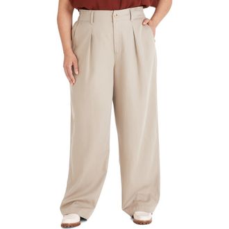 Madewell The Neale Drapeweave Straight Leg Pants in Pumice at Nordstrom Rack, Size 16 W