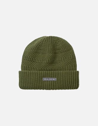 Sealskinz Mens Sealskinz Gressenhall Textured Stripe Beanie Olive - Tan - Size: L/XL