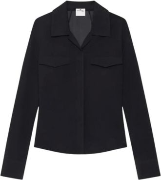 Courr&egrave;ges Overhemden, Dames, Zwart, S, Leer, Transparant Shirt