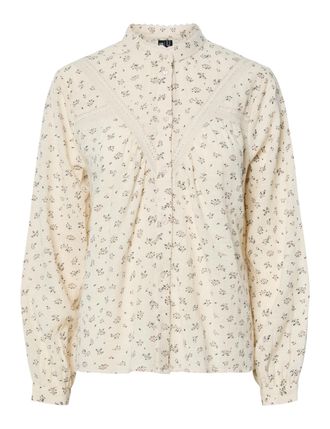 Pieces Womens Pcjollie LS Shirt Mpa WVN Bc, Birch, L