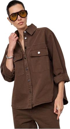 Co'Couture Belton CC Denim Shirt - Blouses & Shirts - Mujer - Marr&oacute;n - XL