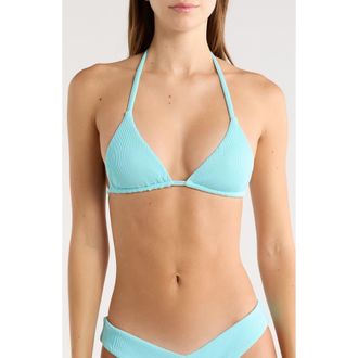 Kulani Kinis Slider Triangle Bikini Top in Calypso Blue at Nordstrom, Size X-Small