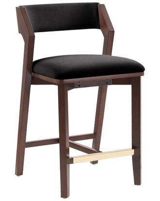 Manhattan Comfort Patricia Velvet Counter Stool With Beech Wood Legs