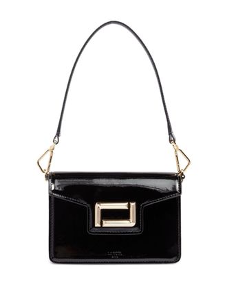 Lancel leather mini flap bag - Black
