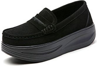 Generic Casual Shoes Womens Leather with Wedge Heel: Leather Shoes Womens Summer Brown Loafer Chunky Platform Walking Shoes Everyday Life Summer Shoes Breatha