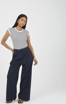 Brave Soul Pantaloni sartoriali dritti blu navy