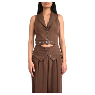 Simona Corsellini Vests, female, Brown, Size: L Vest