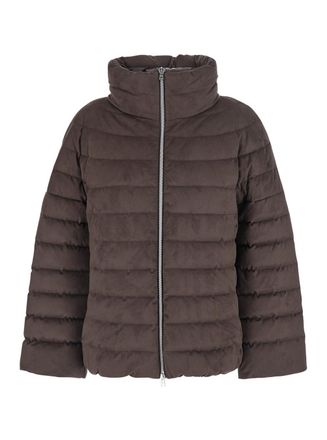 Herno High-Collar Down Puffer Down Jacket - Brown