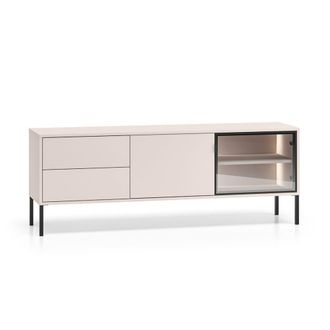 Petits Meubles Paige cajonera de 2 puertas paneles laminados cachemira y negro
