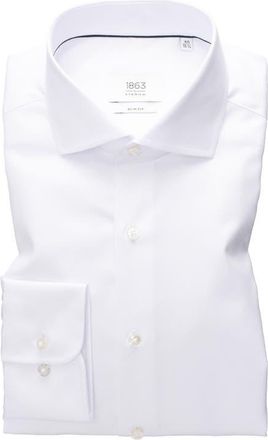 Eterna Luxury Slim Fit Non-Iron Dress Shirt in White at Nordstrom, Size 16.5 - R