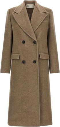 Tory Burch Abrigo Cruzado de Lana - Coats - Mujer - Beige - 3XS