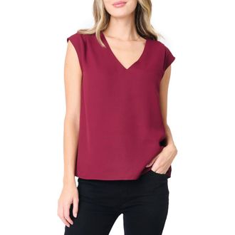 Gibsonlook The Favorite V-Neck Sleeveless Top in Wine at Nordstrom Rack, Size Xx-Small