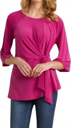 Joseph Ribkoff 3/4 Sleeve Gathered Tie Tunic In Orchid
