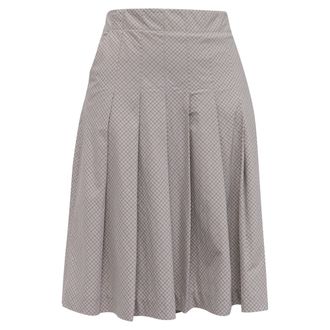 Theory Plaid Pleated Midi Skirt in Grey Cotton