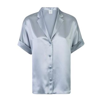 Eleventy Short Sleeve Shirt - female - Eleventy - Shirts - Blue - XS - Blouses & Shirts