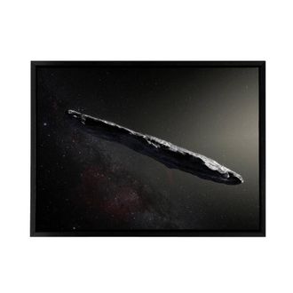 Artery8 ESO Space Interstellar Asteroid Oumuamua Framed Canvas Wall Art Print in Black | Size: W24 x H32