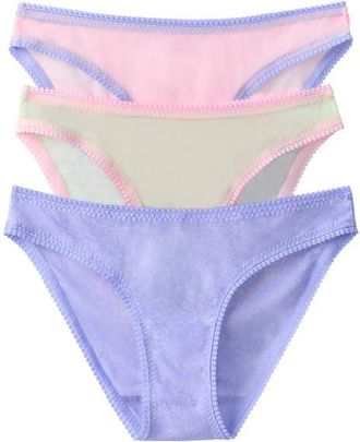 OnGossamer 3-Pack Mesh Hip Bikinis in Dl/pd/ma at Nordstrom, Size Medium
