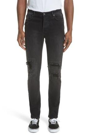 Ksubi Chitch Boneyard Ripped Slim Fit Stretch Denim Jeans in Black at Nordstrom Rack, Size 31