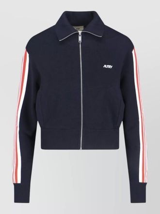 Autry sweatshirt jacket ribbed cuffs striped sleeves