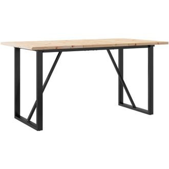 vidaXL Vidaxl - Mesa De Comedor Marco O Madera Maciza Pino Acero 160x80x75,5 Cm